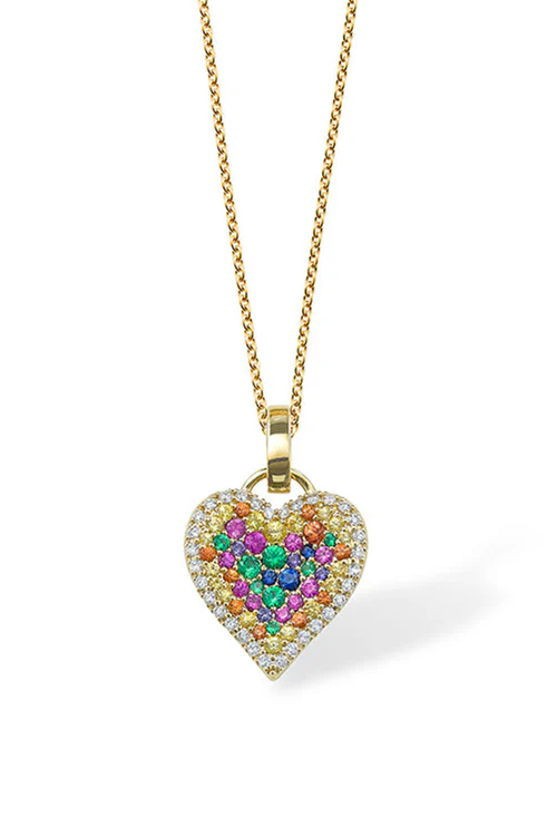 Rainbow heart pendant