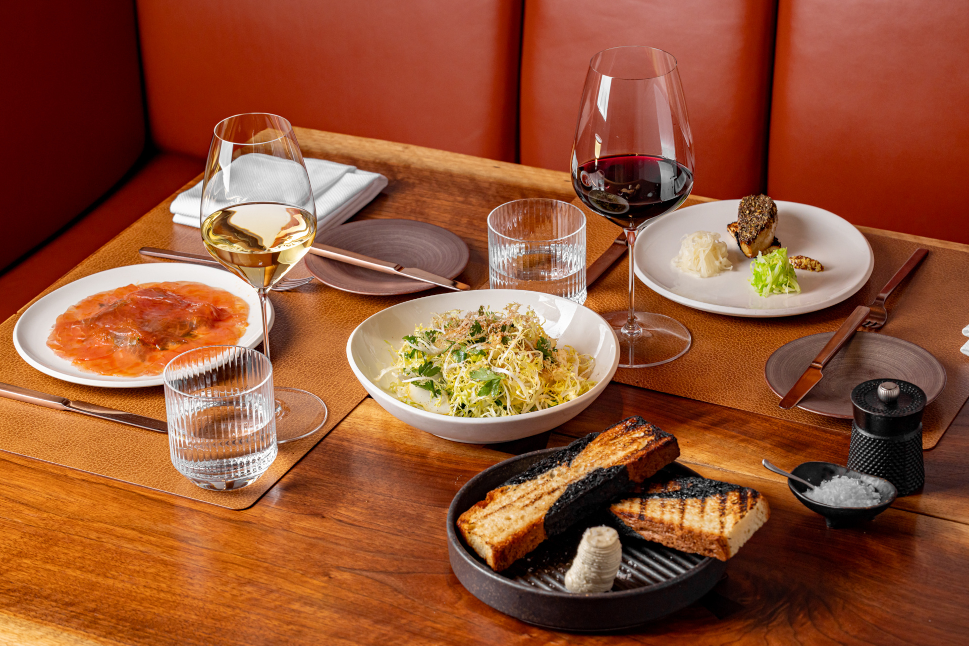 Food spread on table
