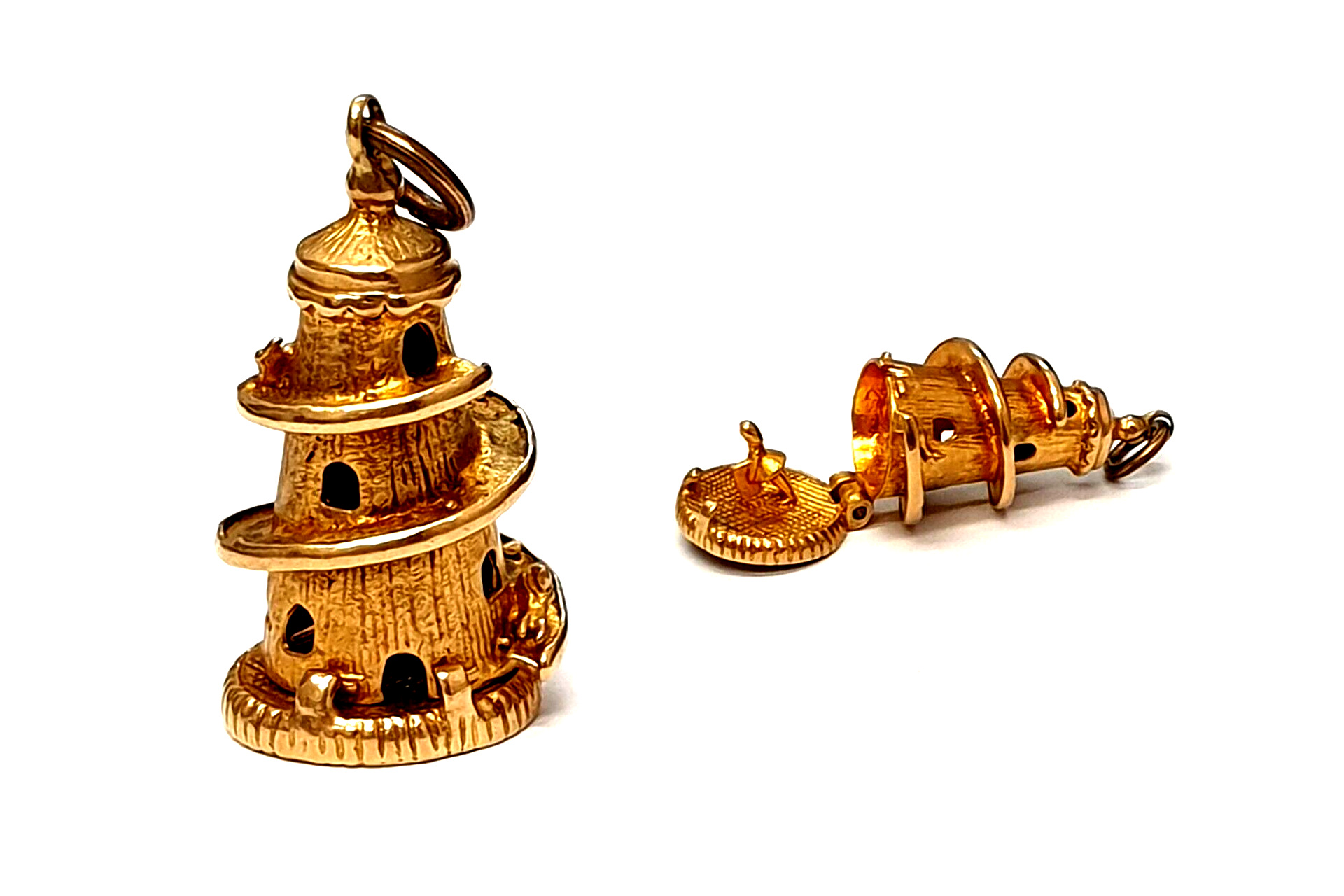 Gold helter skelter charm