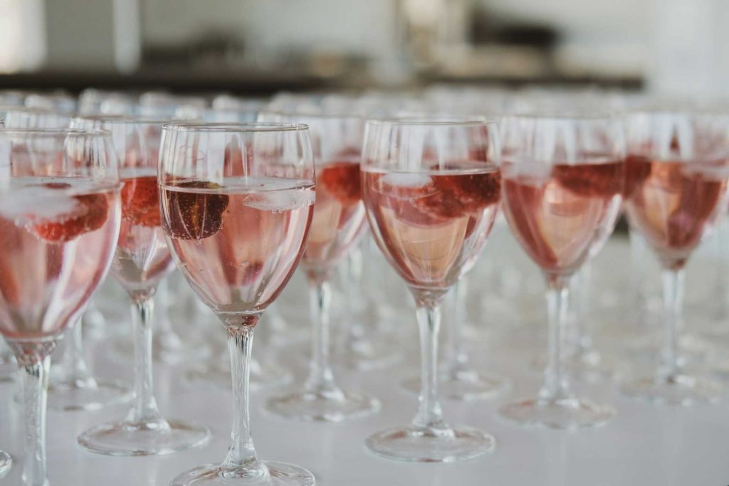 glasses of French rosé wine