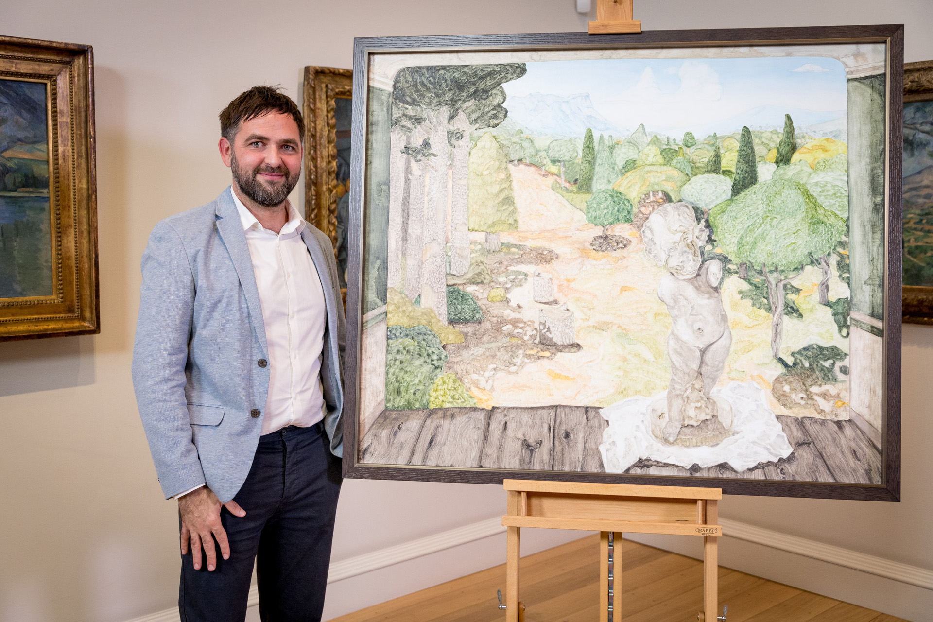 Benjamin MacGregor with his £10,000 commission for the Courtauld Gallery.