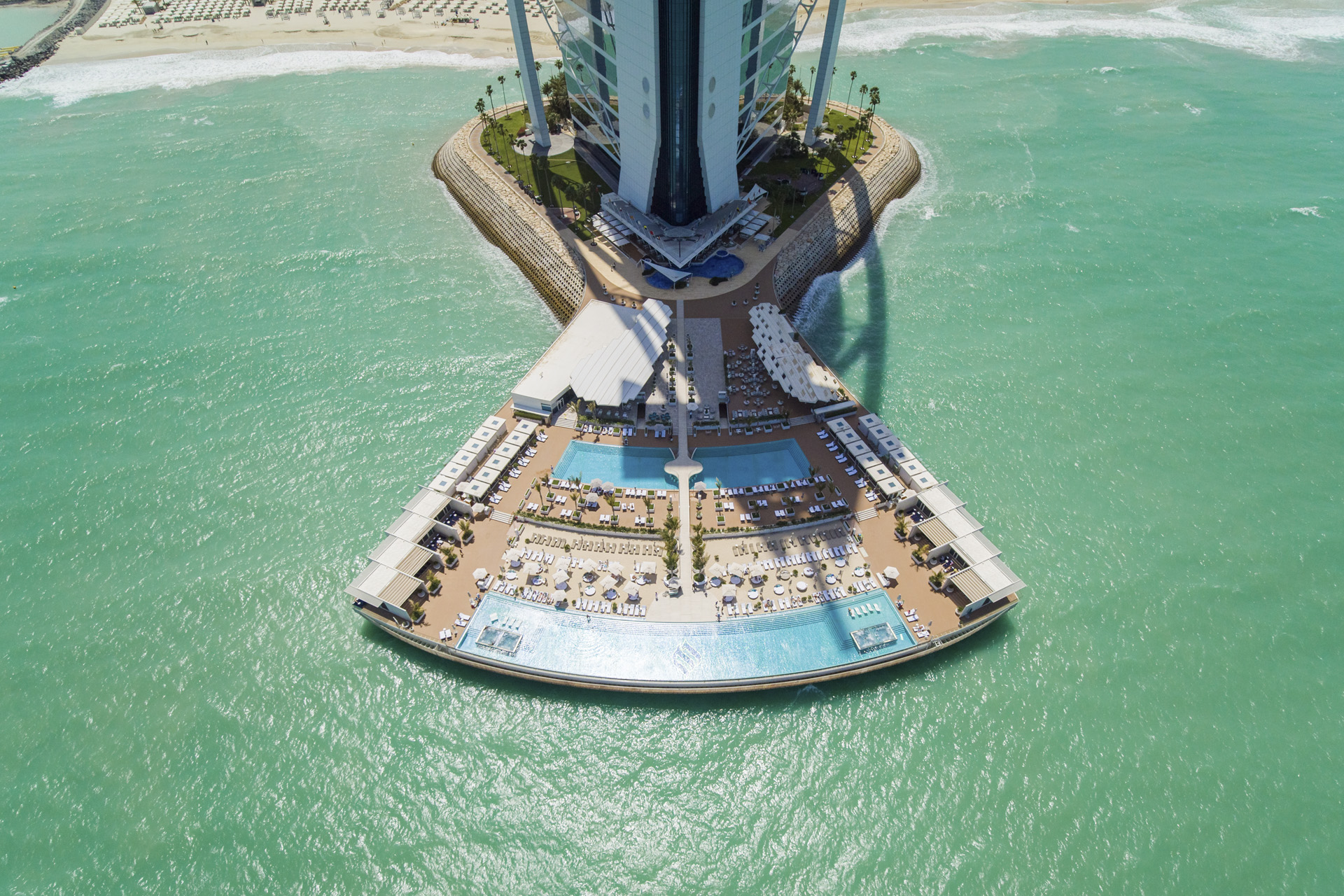 The pool to the rear of the Burj Al Arab Jumeirah