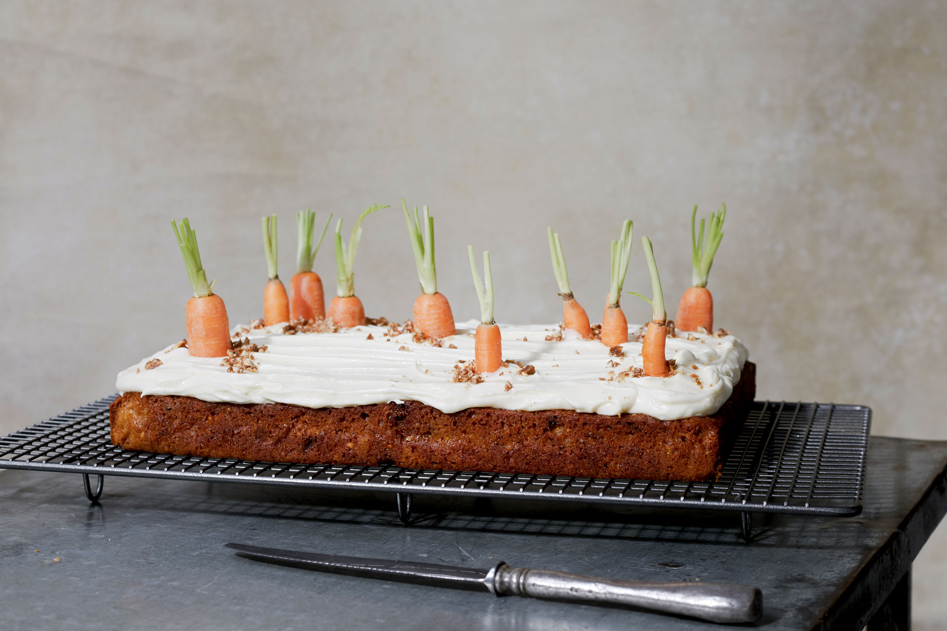 Carrot patch tray bake