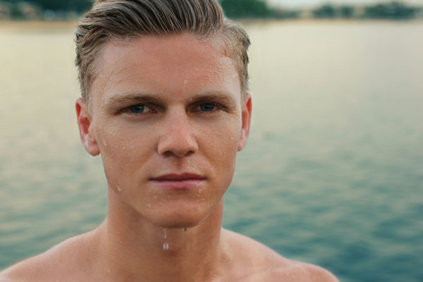 Man with Ivy League haircut