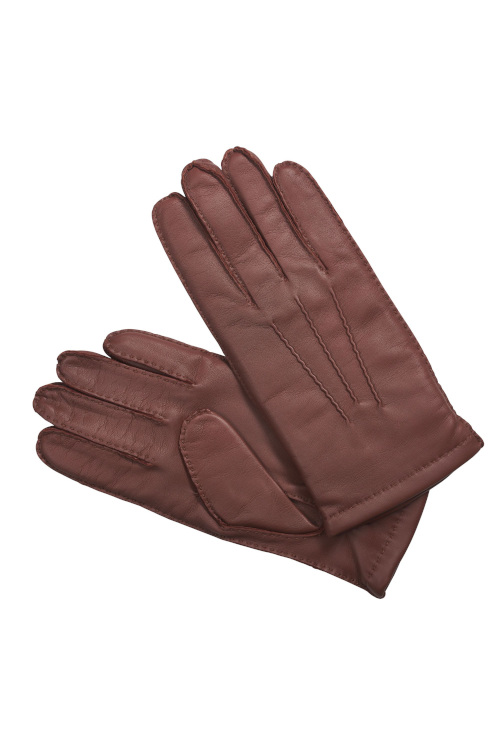 Brown leather gloves