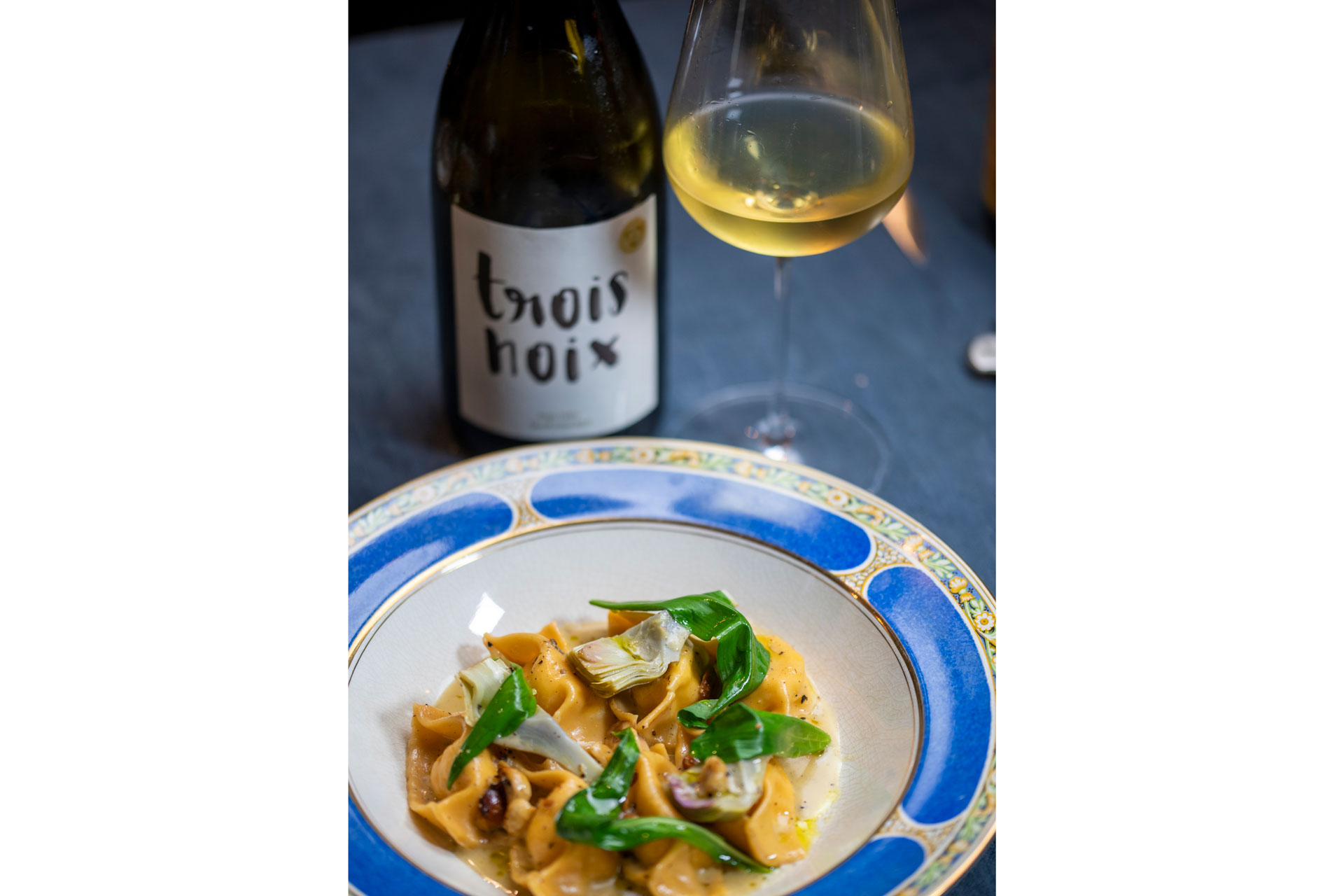 Pasta and wine