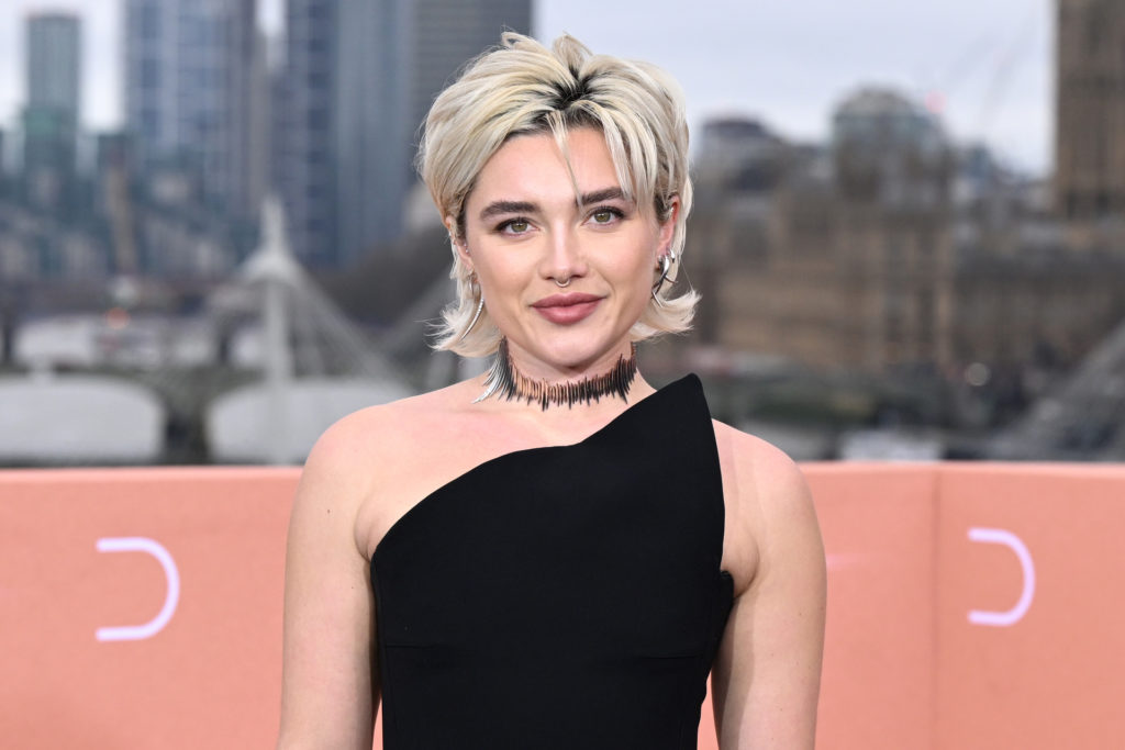 Florence Pugh wearing a smullet