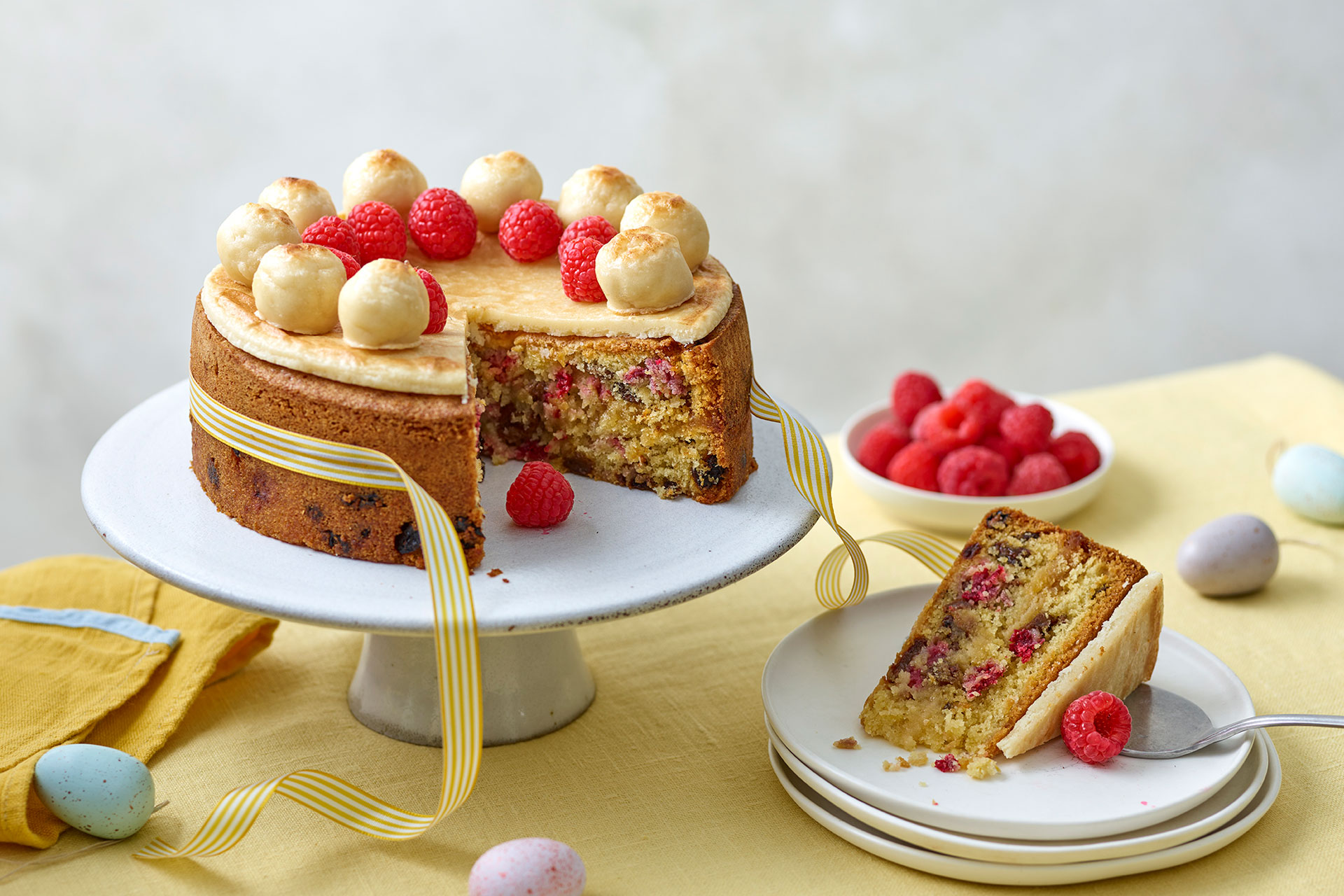 Raspberry Simnel Cake