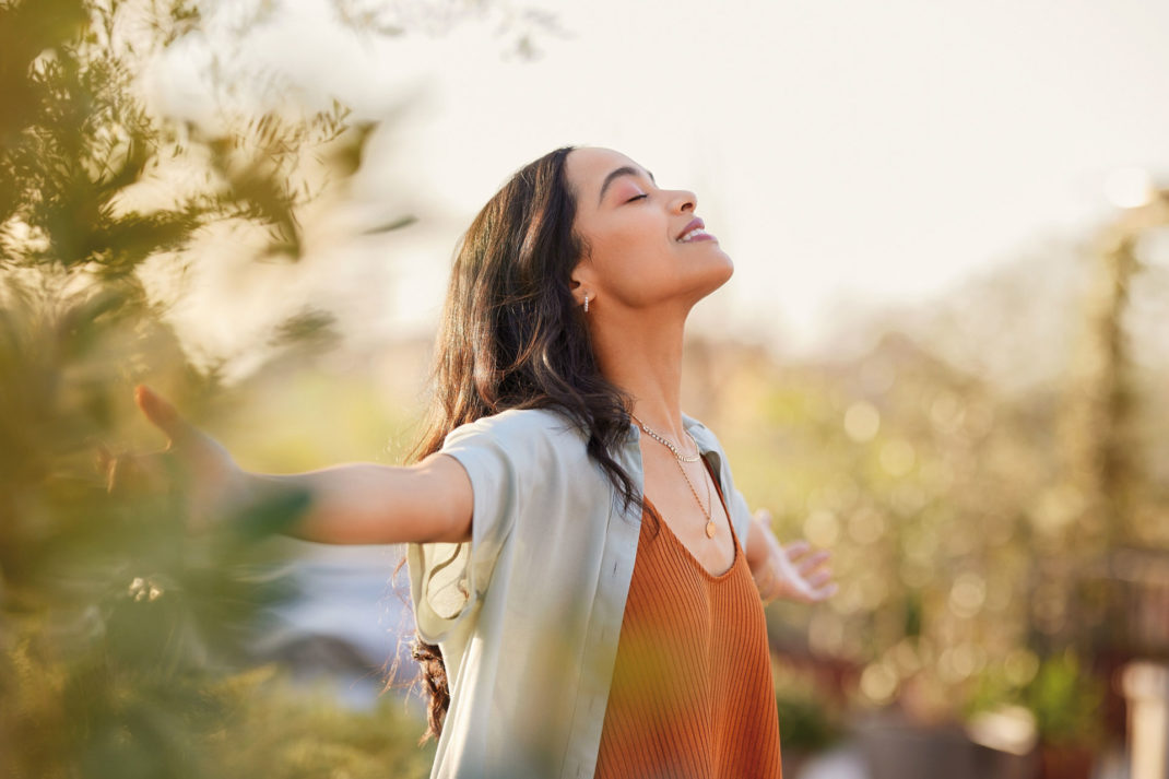 Woman smiling in nature