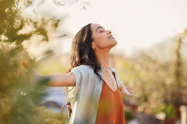 Woman smiling in nature