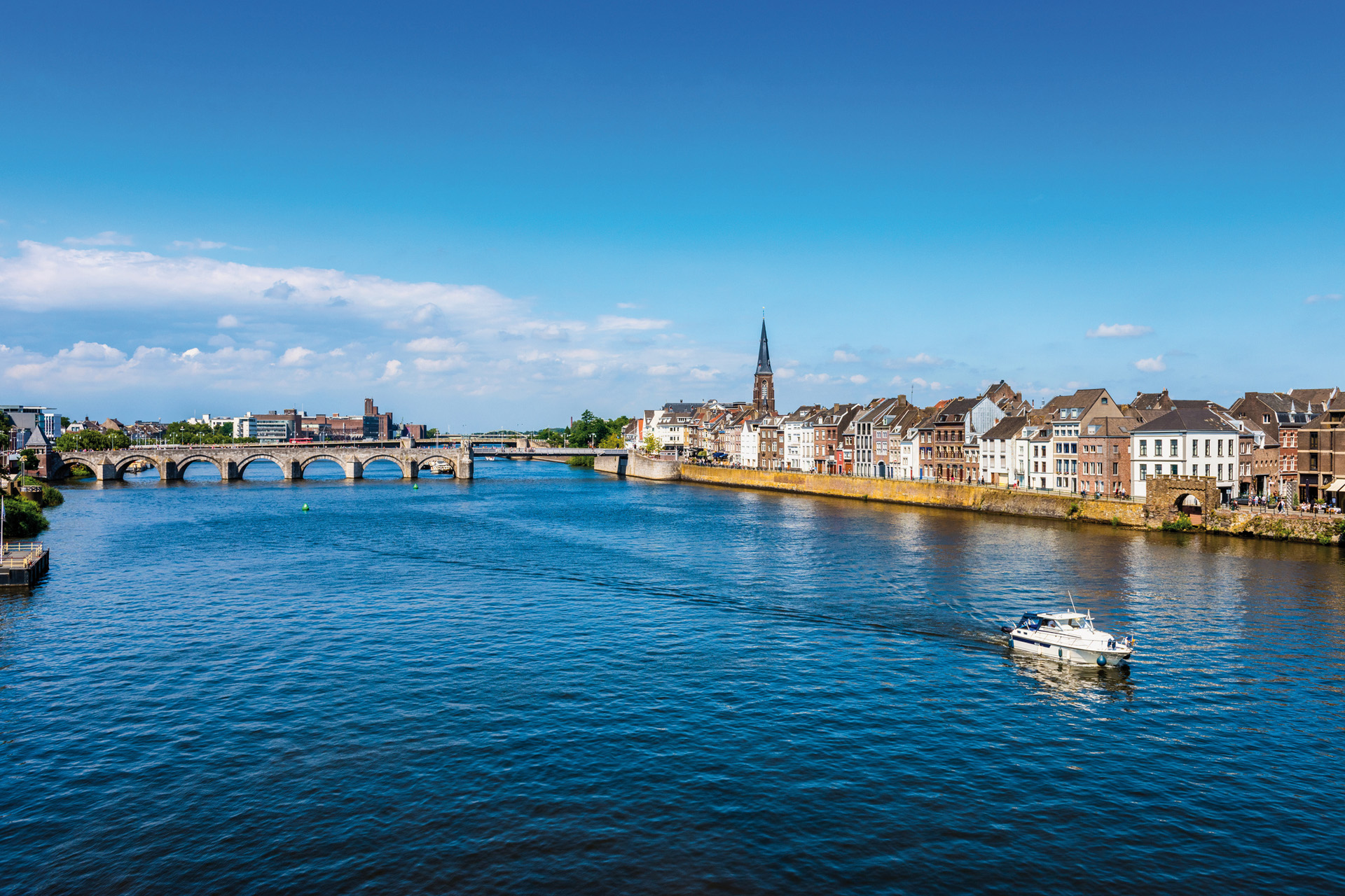 Maastricht Netherlands and Maas River