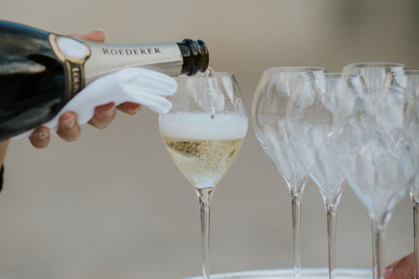 Champagne being poured