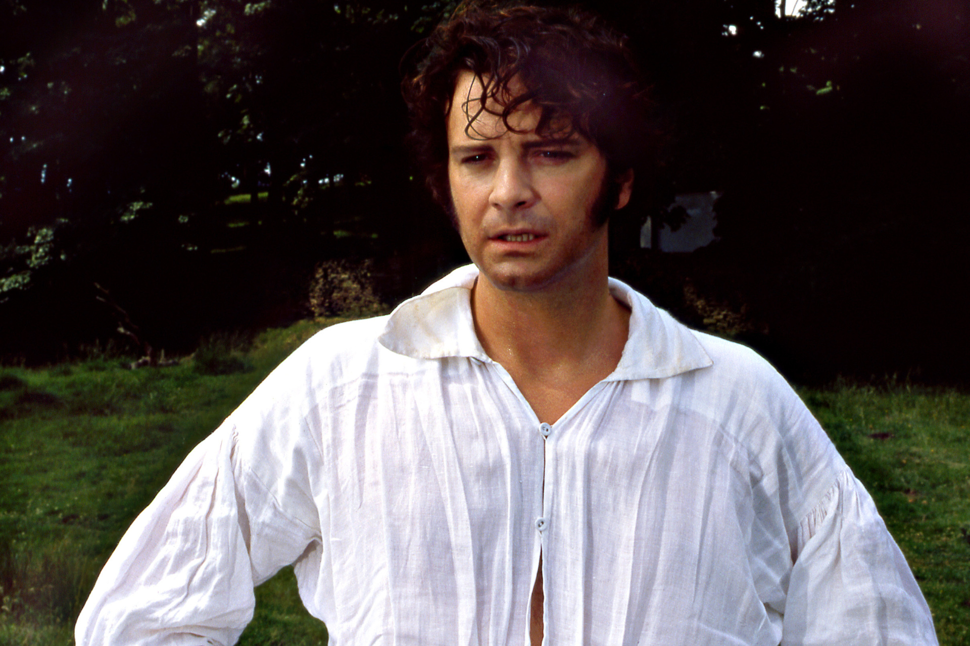 Colin Firth as Mr Darcy in the six-part BBC adaptation of the Jane Austen novel 'Pride and Prejudice', 1995.