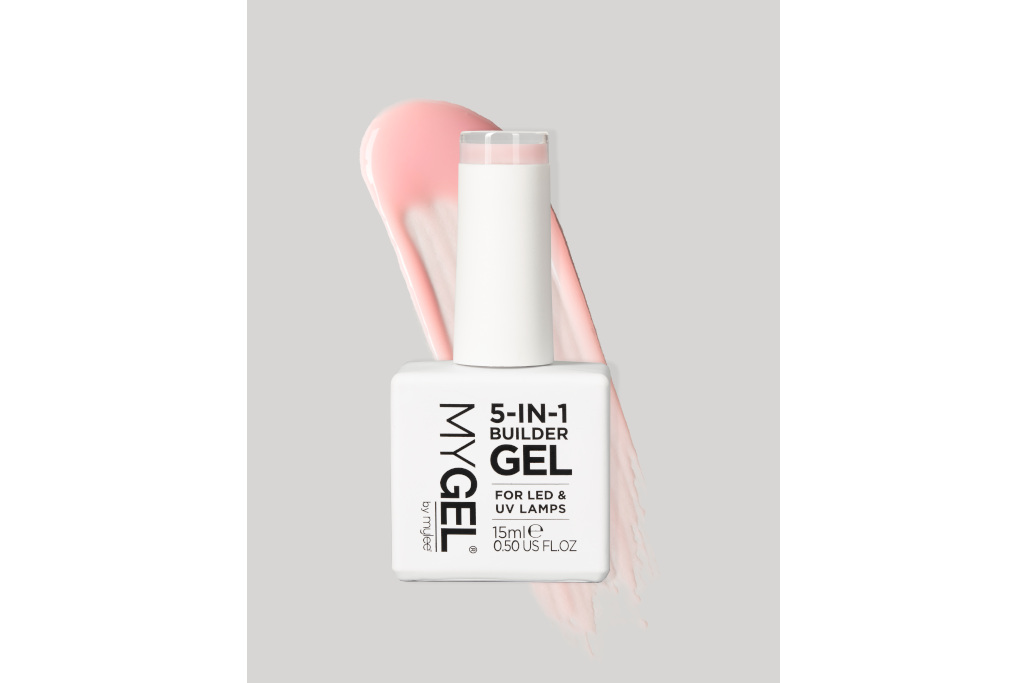 White bottle with pink gel