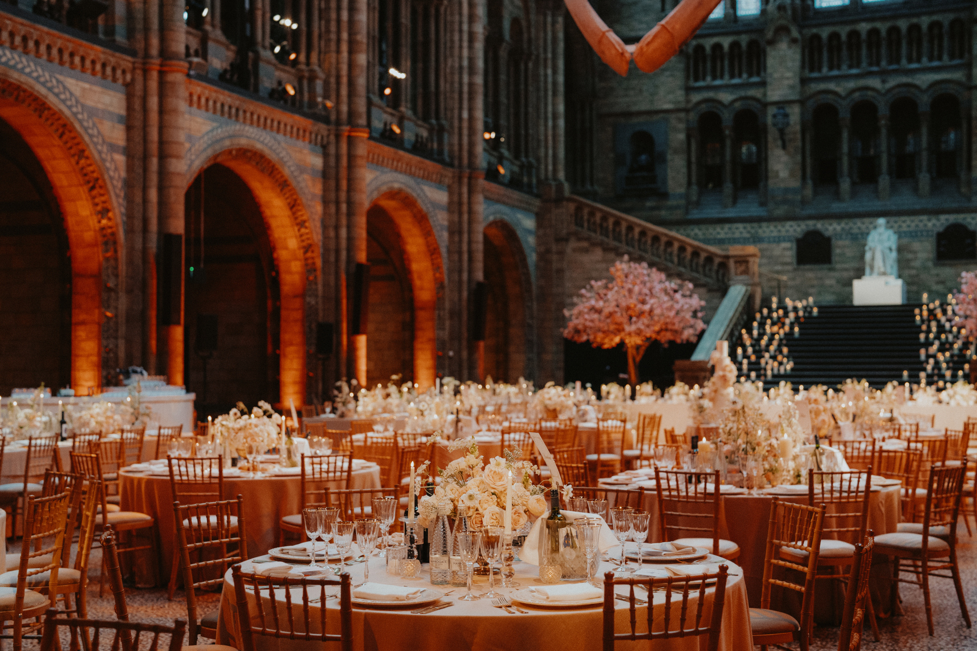 Tables set for wedding