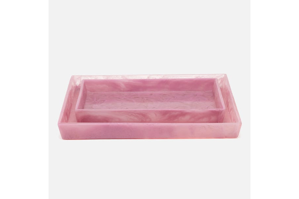 Two pink trays stacked together
