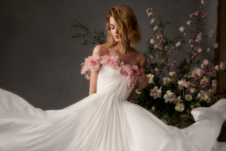 Chic Satin Princess Wedding Gown Dress with Off-the-shoulder –  loveangeldress