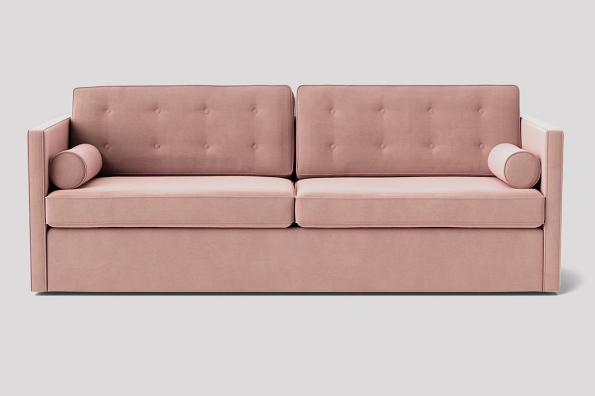 Pink velvet sofa bed