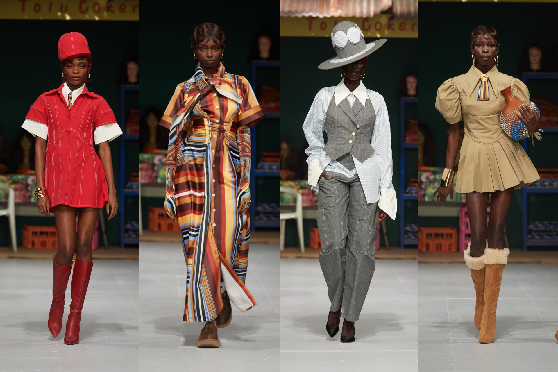 Models on runway of Tolu Coker AW24 show