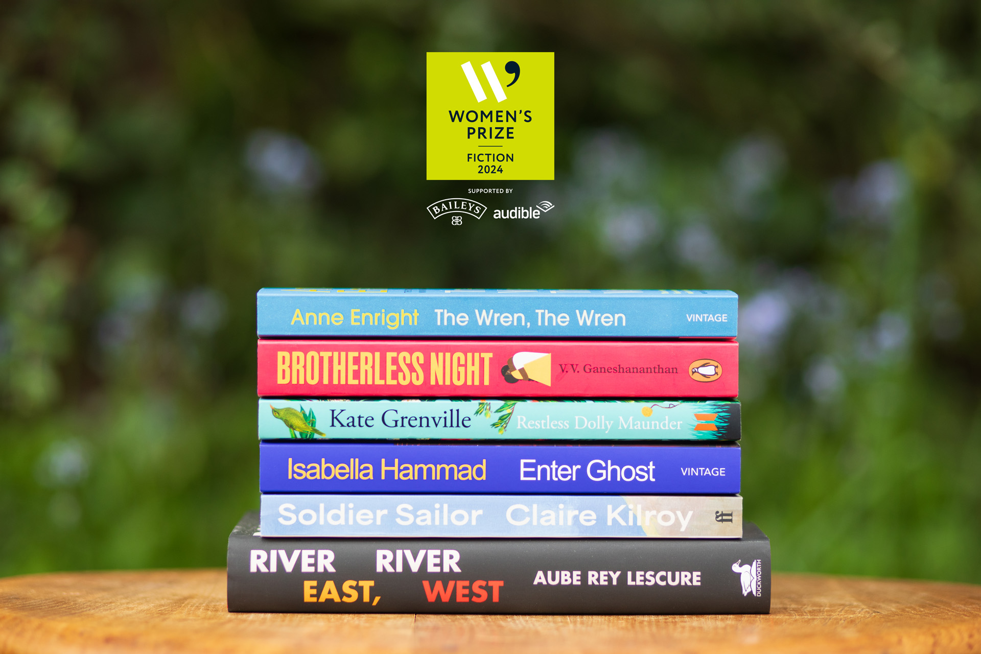 Women's Prize for Fiction 2024 shortlist stack