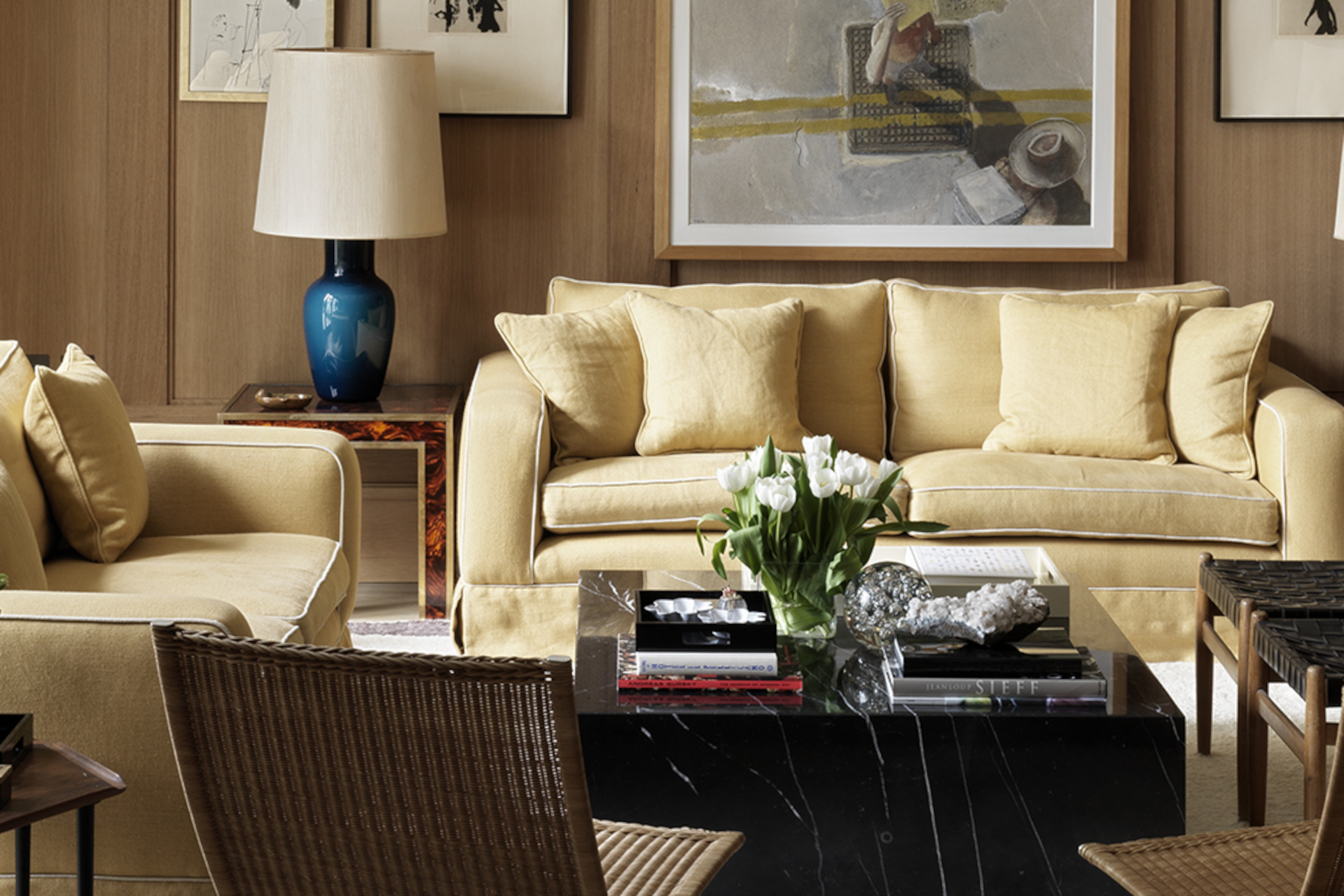 Butter yellow sofa