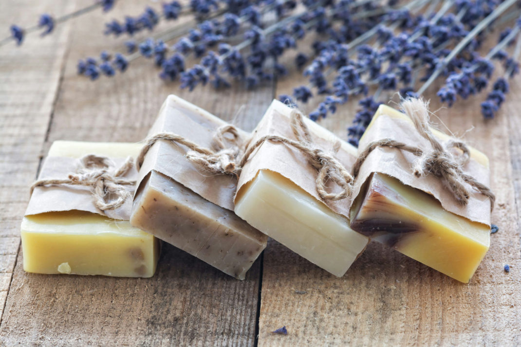 Bars of soap tied with twine