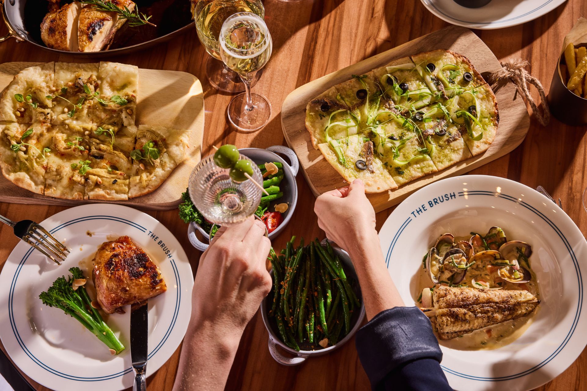 Aerial view of food at The Brush Grand Cafe Hoxton
