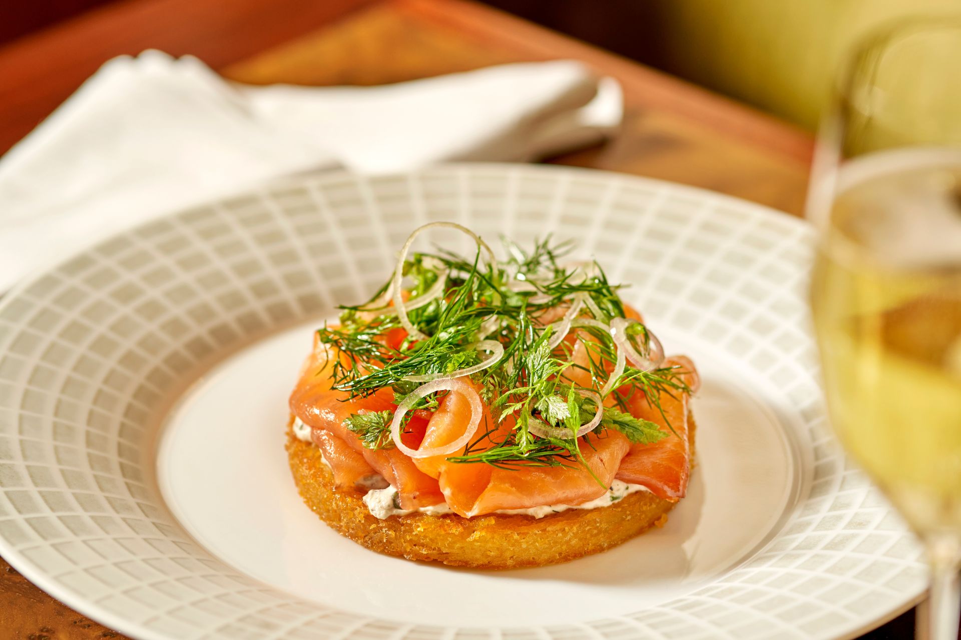 Smoked salon potato rosti at Dovetale, Mayfair