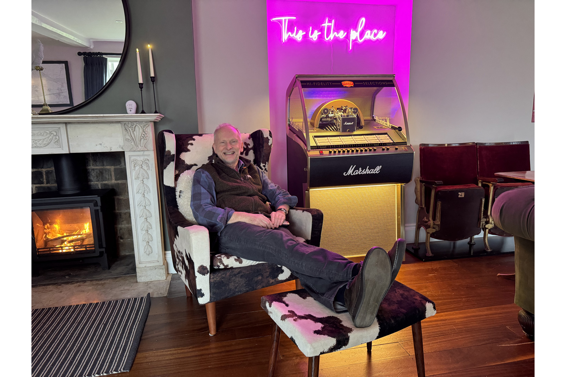 Jeremy beside the jukebox