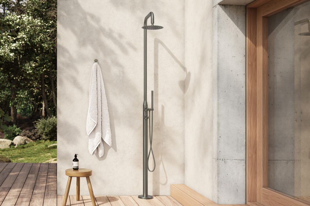 An outdoor shower