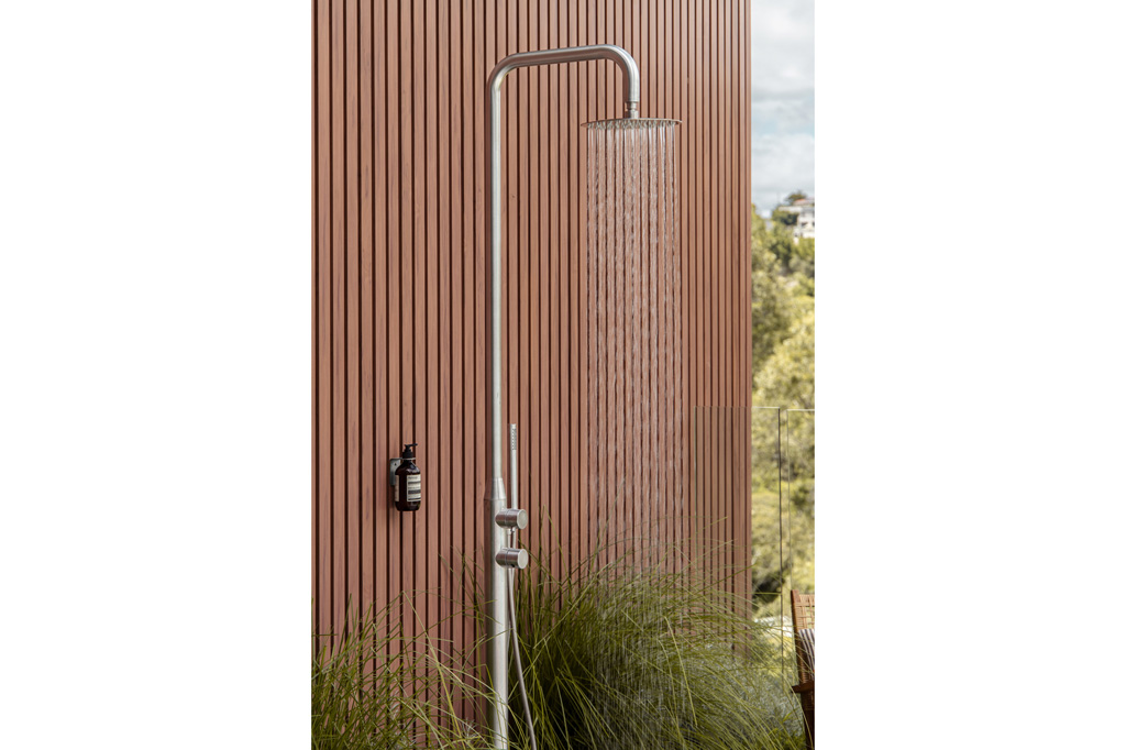 An outdoor shower