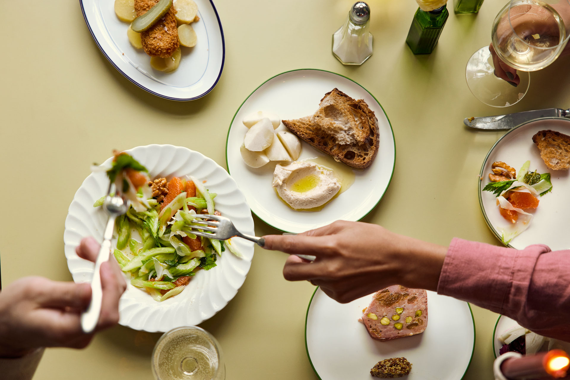 Sharing plates at July Fitzrovia