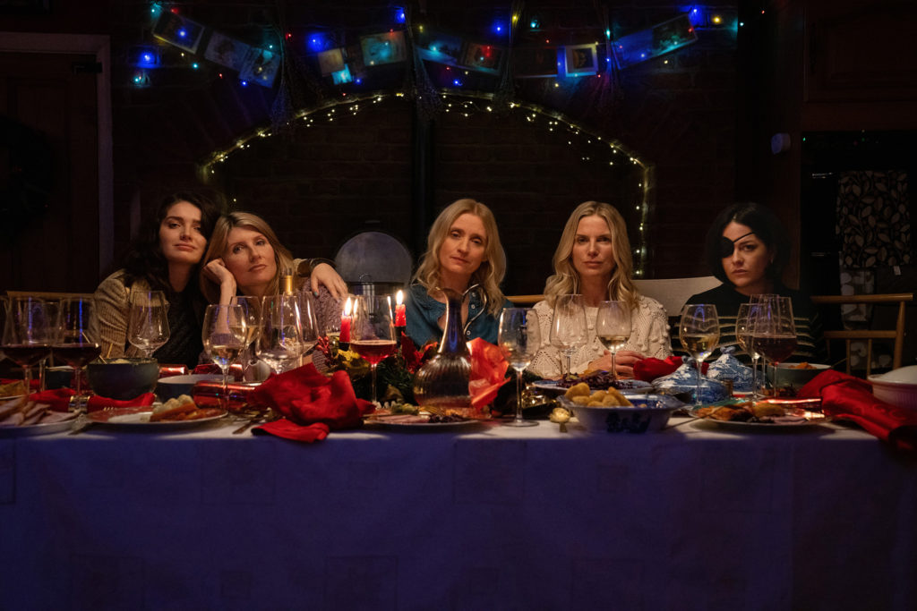 Eve Hewson, Sharon Horgan, Anne-Marie Duff, Eva Birthistle and Sarah Greene in "Bad Sisters," now streaming on Apple TV+.