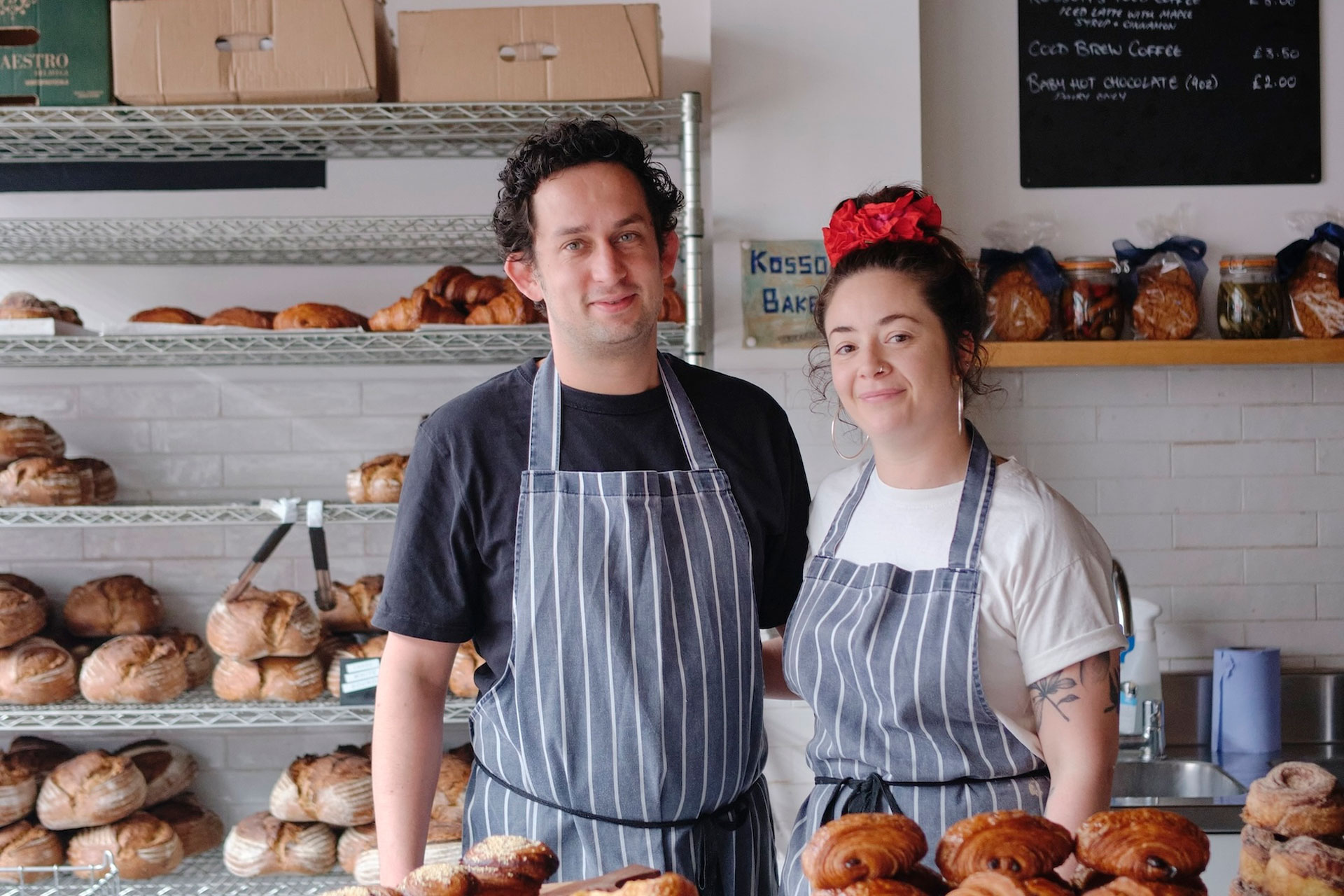 Two bakers in a bakery