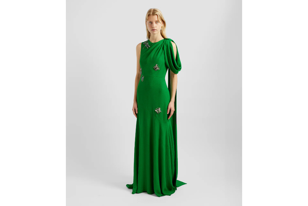 Woman in green dress