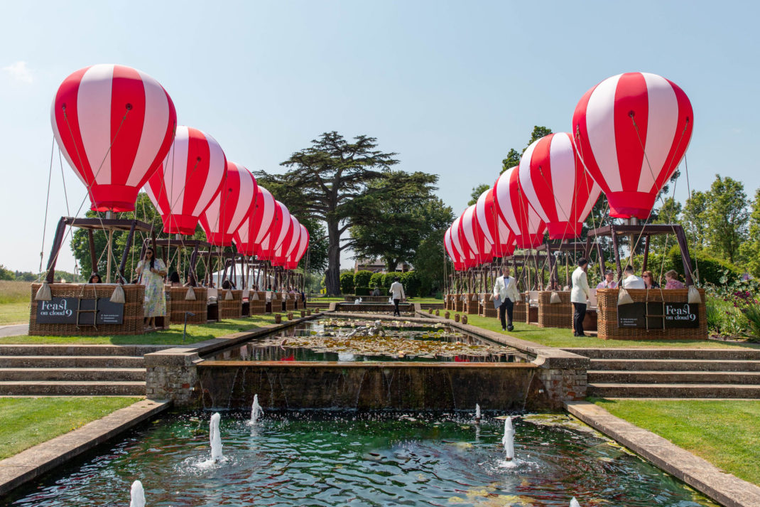 Hot air balloon dining at The Grove