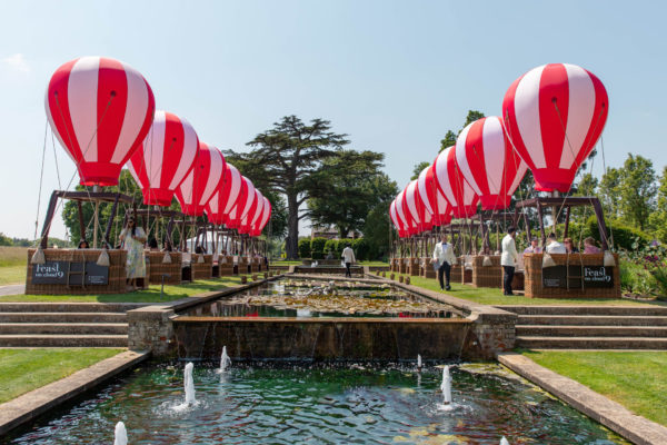 Hot air balloon dining at The Grove