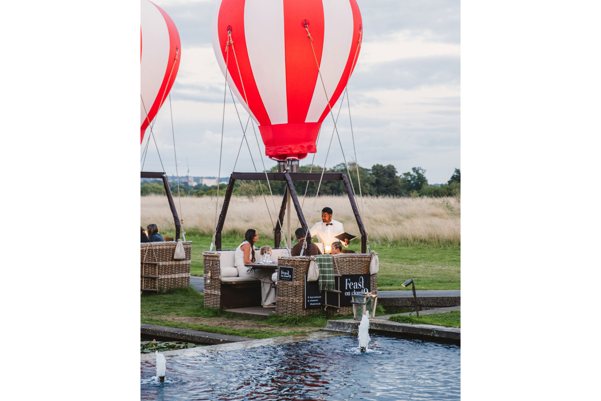 Hot air balloon dining at The Grove