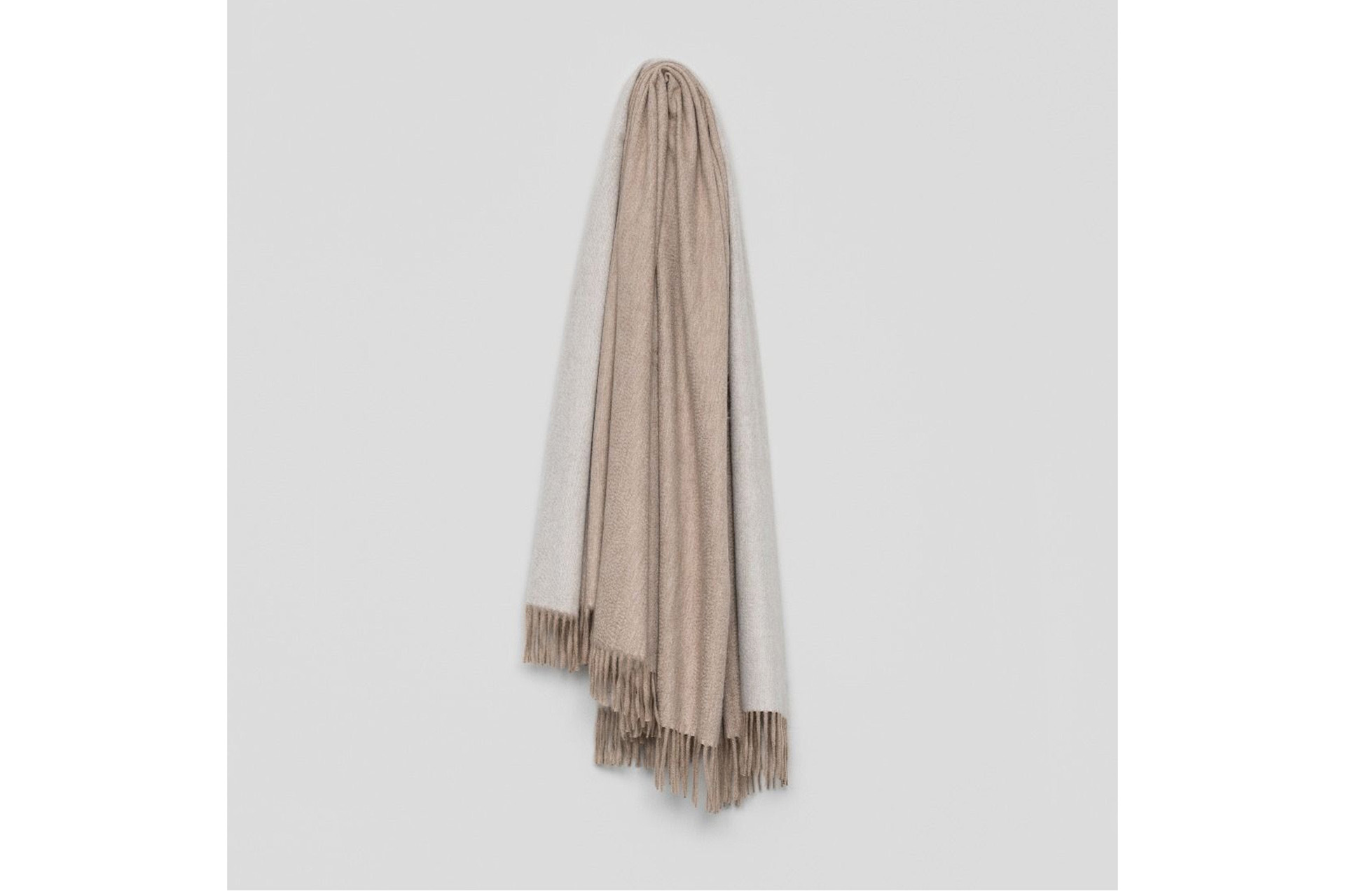 A brown cashmere throw