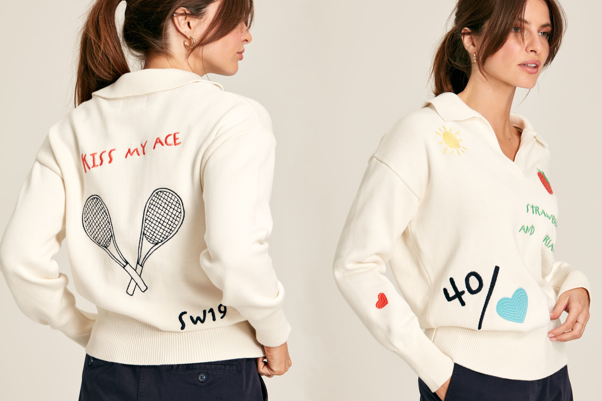 Woman in tennis jumper