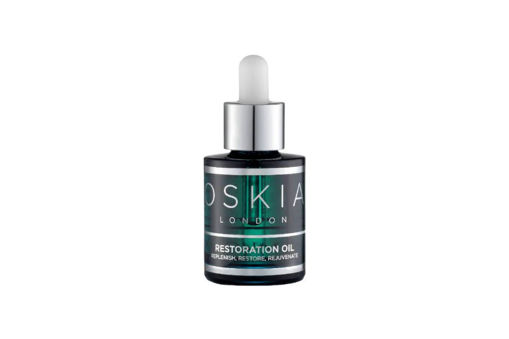 Green and silver serum bottle