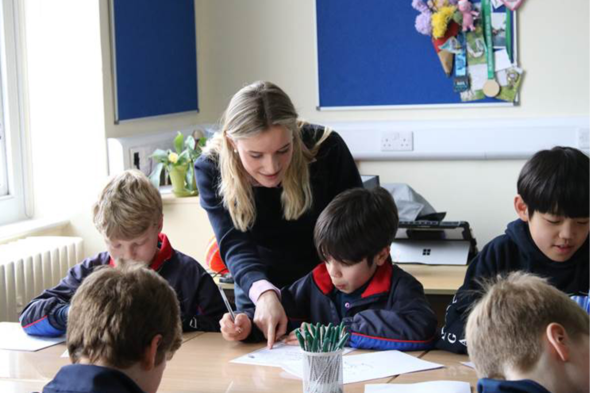 Students participating in workshops