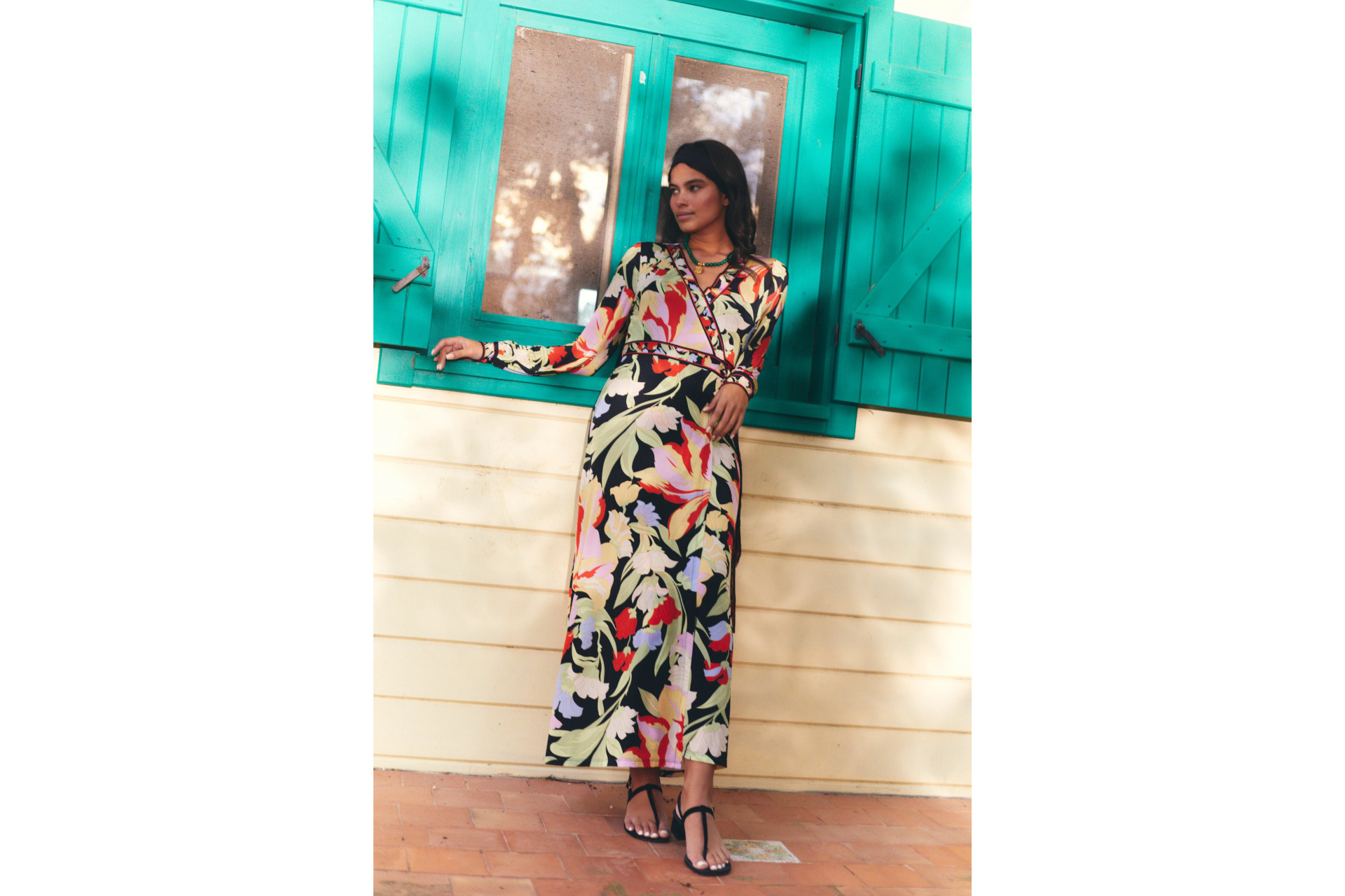Woman in colourful dress