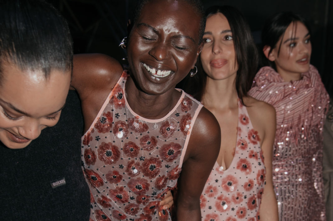 Models backstage at fashion show