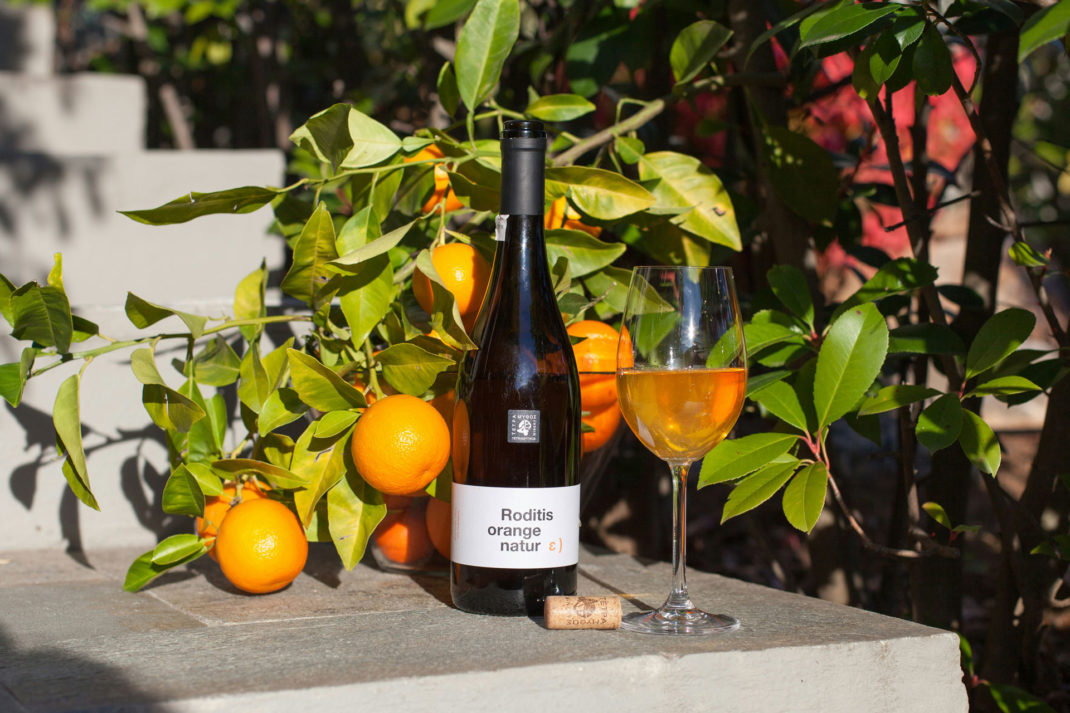 Natural wine with some oranges