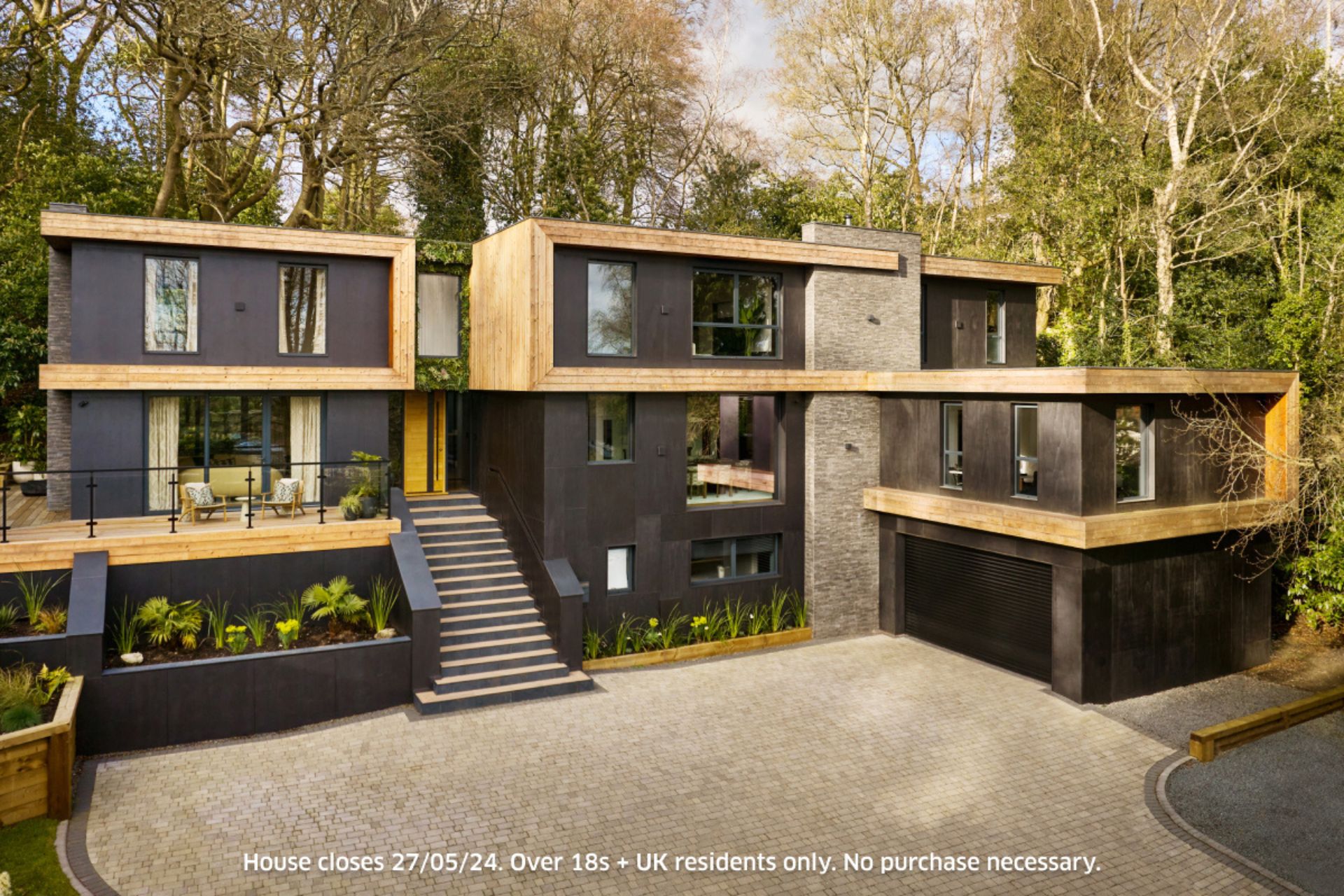 Modern Dorset house in a wooded setting.