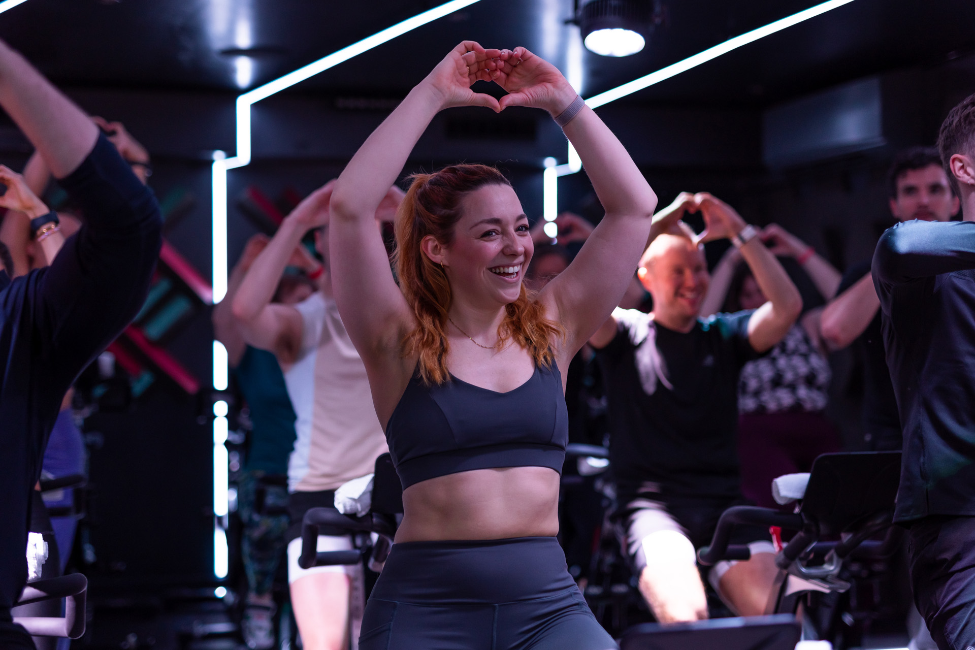 A woman in a fitness class