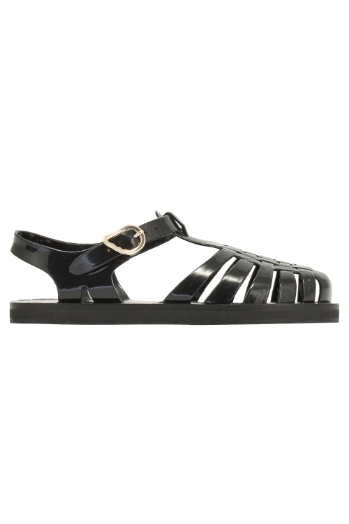 Black jelly sandals