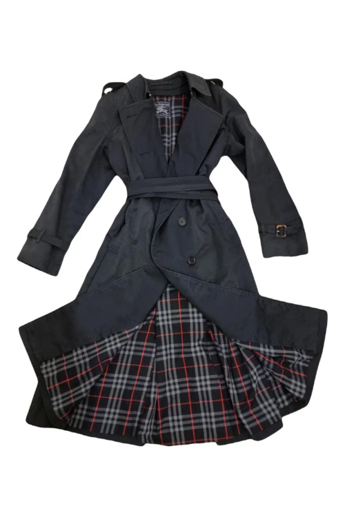 Navy jacket with check inner