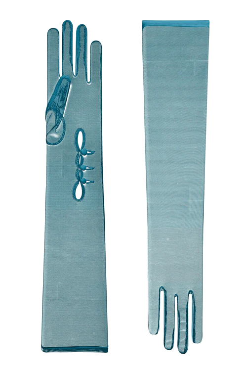 Blue opera gloves